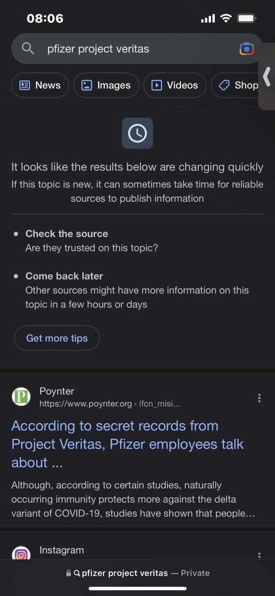 DoofCrypto's tweet photo. @VolanMars @Project_Veritas @pfizer Looks like the title of the Poynter article changed 😂🤔somehow overnight, the information is no longer “MISLEADING” https://t.co/crwZBY437L