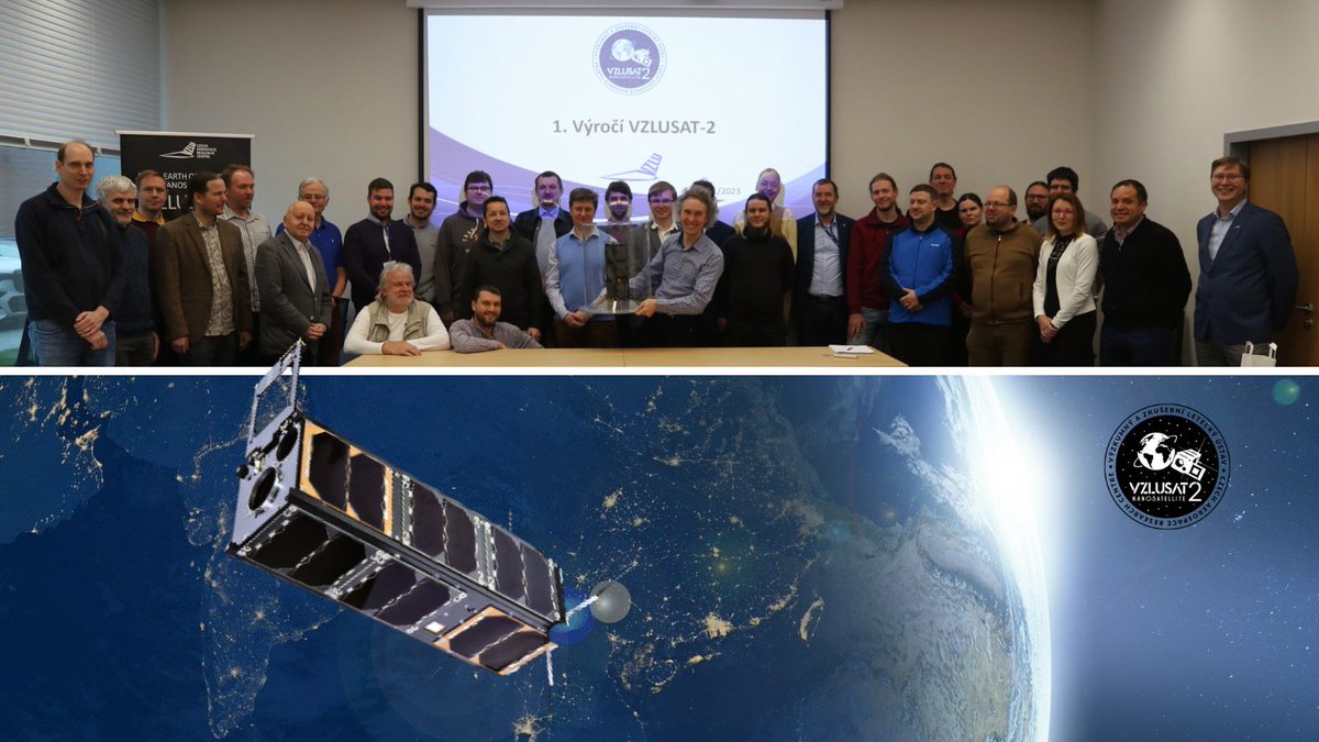 Družice VZLUSAT-2 🛰 vyrobená ve VZLÚ slaví rok na oběžné dráze. 📡 První signál na Zemi poslala 26. ledna 2022. Proto si zástupci firem a institucí, které na projektu spolupracují, připomněli úspěchy družice a sešli se přesně rok poté – 26. ledna 2023. 👉 vzlusat2.cz