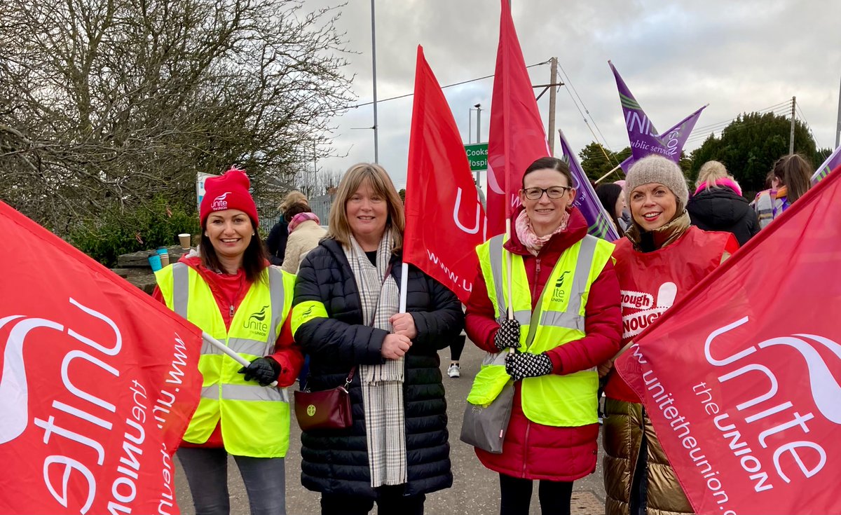Linda Mulgrew (@lindamulgrewslt) on Twitter photo Plenty of support and camaraderie on the picket line at STH Dungannon this morning with <a href="/UniteunionNI/">Unite the Union NI</a> <a href="/UNISONNI/">UNISON NI</a> and <a href="/nipsa/">NIPSA</a>, not what any of us want to be doing but needs must, enough is enough <a href="/Brenda23St/">Brenda Stevenson</a> <a href="/mcadam_kevin/">Kevin mcadam</a> Plenty of support and camaraderie on the picket line at STH Dungannon this morning with <a href="/UniteunionNI/">Unite the Union NI</a> <a href="/UNISONNI/">UNISON NI</a> and <a href="/nipsa/">NIPSA</a>, not what any of us want to be doing but needs must, enough is enough <a href="/Brenda23St/">Brenda Stevenson</a> <a href="/mcadam_kevin/">Kevin mcadam</a>