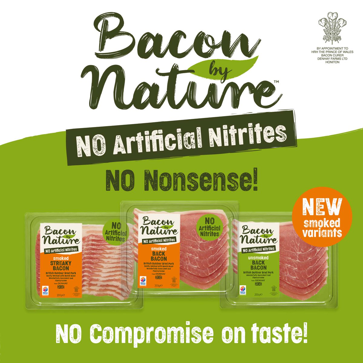 Bacon By Nature is available at <a href="/Ocado/">Ocado</a> with 50p Off NEW Smoked Back &amp; Smoked Streaky and Unsmoked Back. Follow the link: ocado.com/search?entry=b… #baconbynature #NoArtificialNitrites #NoNonsense #DenhayBacon