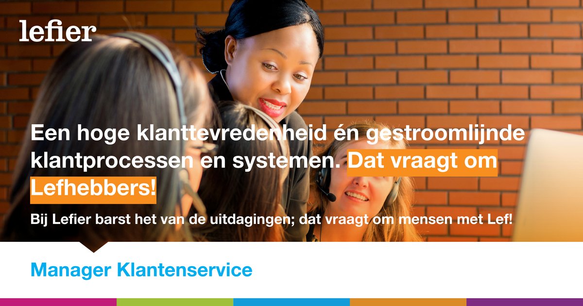 Zorg jij er samen met je teamleden voor dat onze huurders zich gezien en gehoord voelen en weten dat Lefier haar afspraken nakomt? En vind jij het belangrijk dat onze medewerkers iedere dag  het verschil maken?

Interesse? Check onze website #werkenbijlefier #vacature #manager