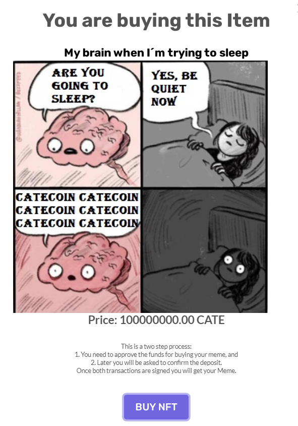 catecoin's tweet photo. ➡️Did you know⬅️
You can turn your #memes into #NFT and then trade those NFT for #Catecoin tokens🐱 https://t.co/LQGwMGIZUX
