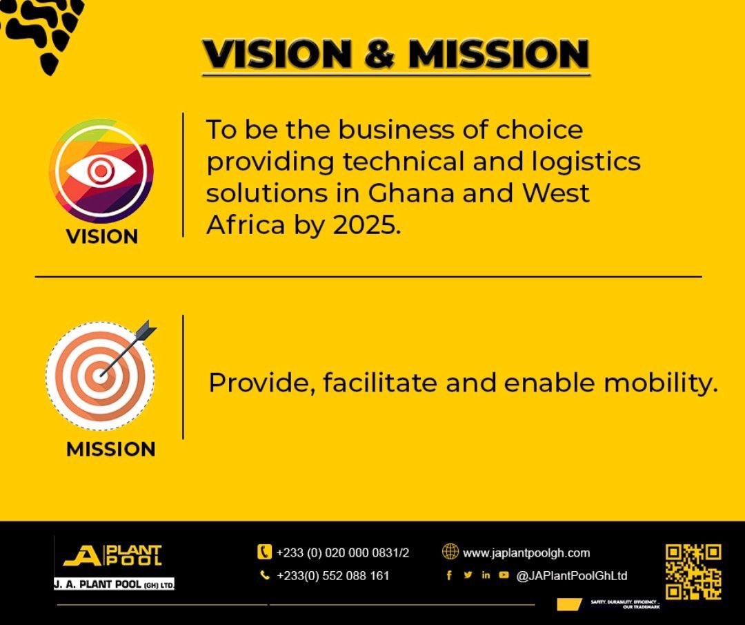 Just like the mission and vision @JAPPGH is committed to your technical and logistics solutions. 

First Atlantic Bank #WKHKYD Shame. 
#japlantpoolghltd
#visionandmission
