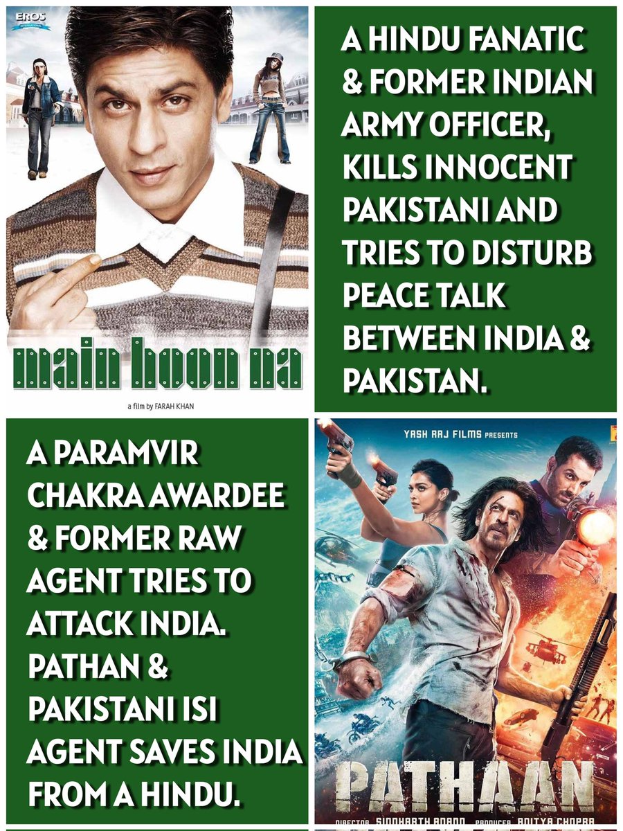 #PathaanReview in One Line.

#Pathaan is Main Hoon Na 2.

#BollywoodKiGandagi 
#BollywoodSwaha