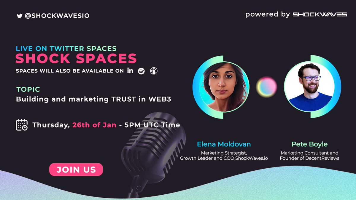 We will be live tonight - 5PM UTC Time 🌊.
Join us for a valuable conversation around trust, WEB3 marketing and <a href="/DecReviews/">DecentReviews</a> .
Set a reminder here: bit.ly/3Y0xiR6.