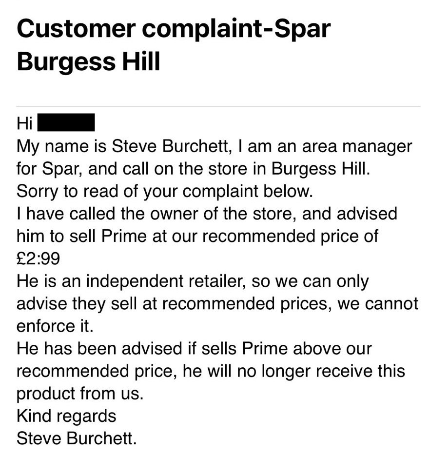 prime_tracker's tweet image. Well, it looks like Spar are actually doing something about their rogue stores!

I&apos;ve been working my nuts off to get them to reduce their prices, glad to see they&apos;re actually doing something about it.

GG&apos;s Spar.