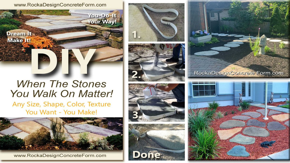 DIYstonemaker's tweet image. DIY and Create Garden Paths, Walkways, and Patios using Rocka Designs Flexible and Reusable Concrete Shaping, Stepping Stone Maker. Easy as 1-2-3.

You Can Do It, We Promise!

Visit ROCKA DESIGN Today!

buff.ly/2Pzkpxf