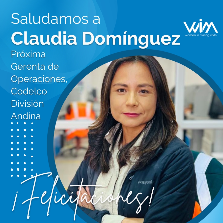 wimchileoficial's tweet photo. 🤩 Felicitamos a nuestra socia Claudia Domínguez Sepúlveda, a partir del próximo 6 de marzo será la primera mujer gerenta de Operaciones para @CodelcoChile , en su División Andina.

#Históricas #OrgulloWIM #WomeninMining https://t.co/VrySRUTgZN