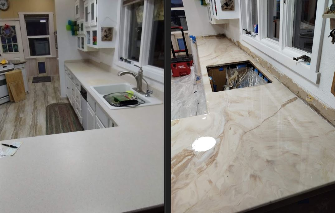 Before and After #EpoxyCountertops #BillingsMT
homeandcastledesigns.com