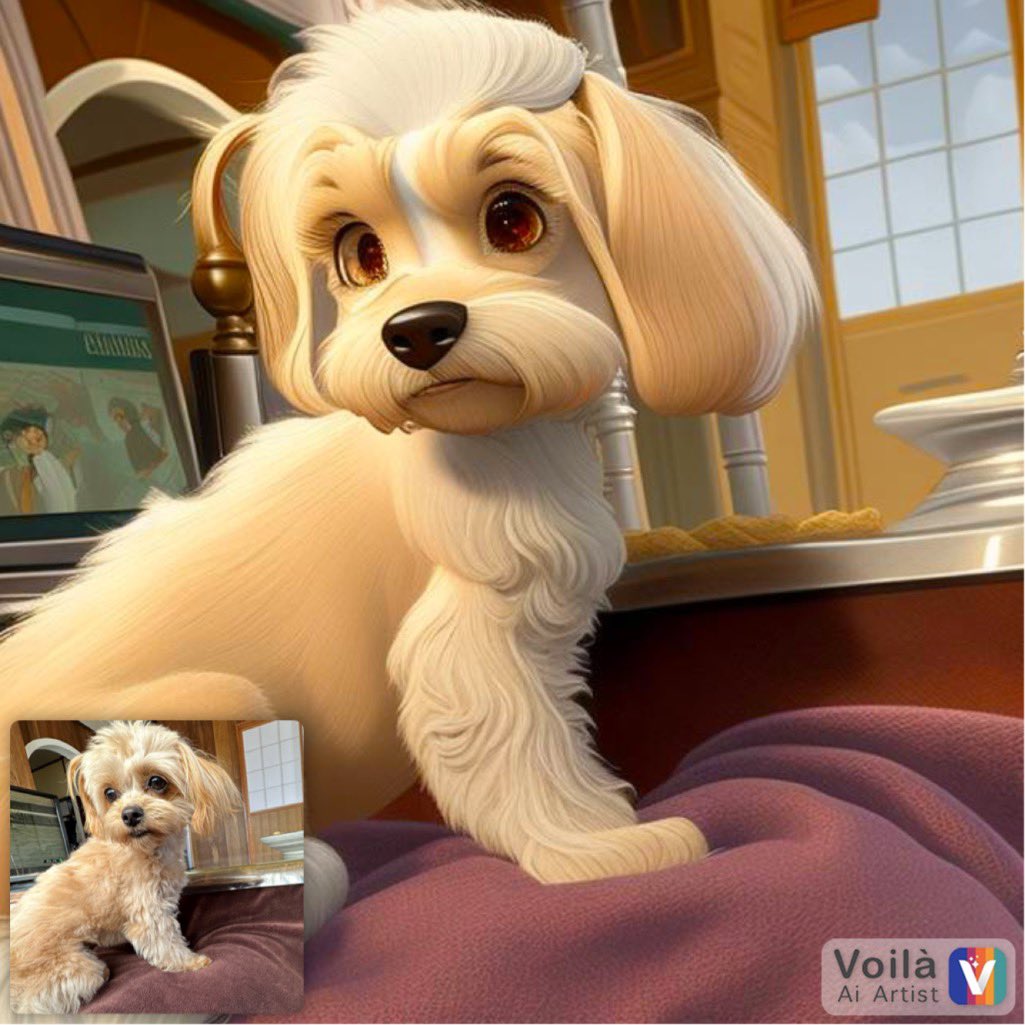 chihuapoo_aco's tweet photo. 話題のアプリに便乗してみました🐶
#チワプー
#ミックス犬
#Voila_AI_Artist 
#VOILA https://t.co/hqBwup8YDJ