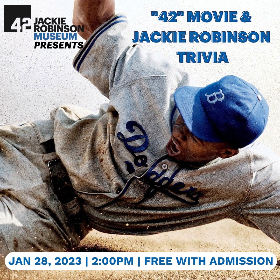 Imagine viewing the film “42” surrounded by artifacts from Robinson’s life. Join us this Saturday, January 28th for an exclusive screening hosted by the Jackie Robinson Museum. Included with regular admission. Free for members. See link below. jackierobinsonmuseum.org/visit/programs…