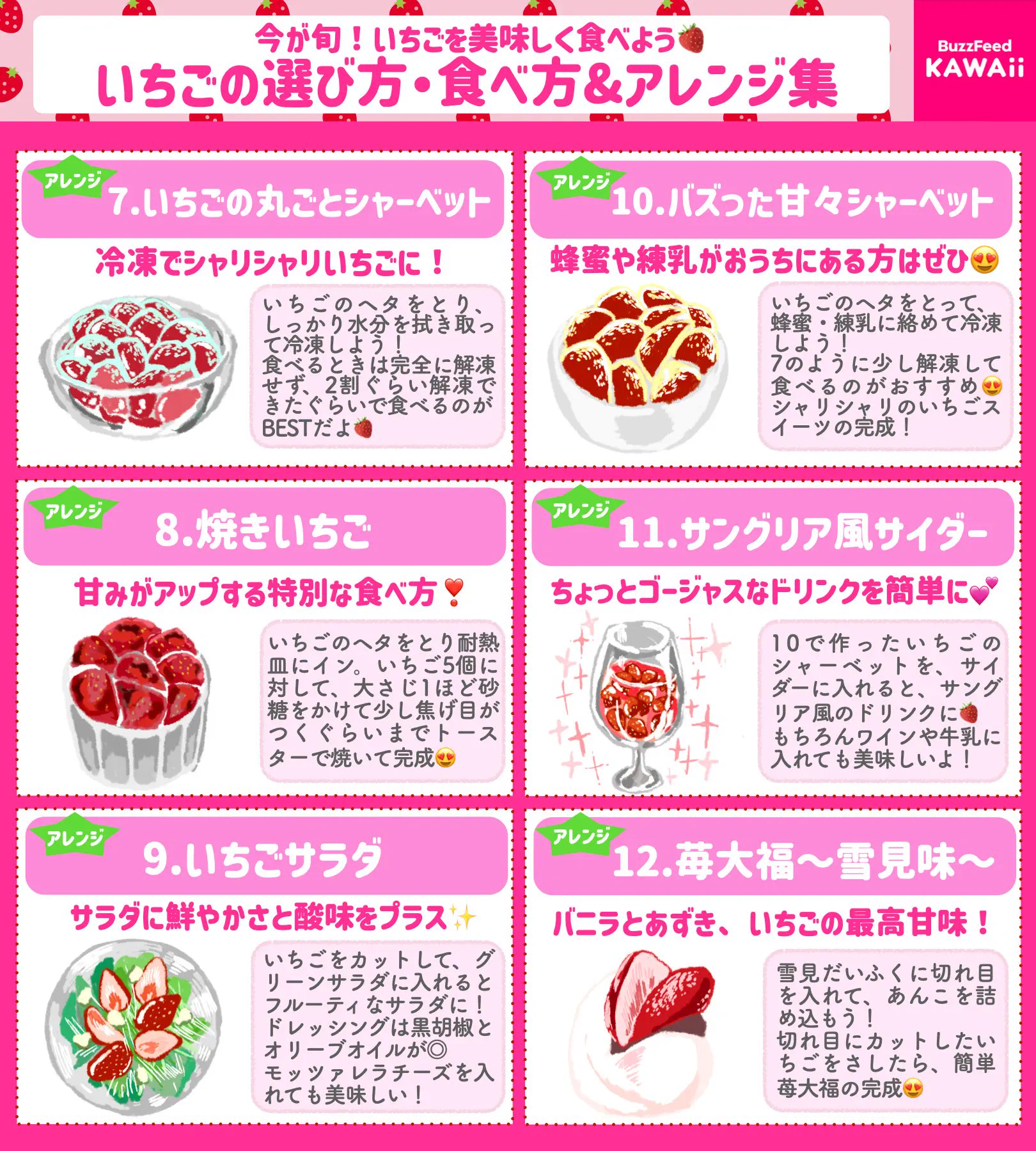 いちご好きさん必見！いちごの選び方や食べ方のまとめ！