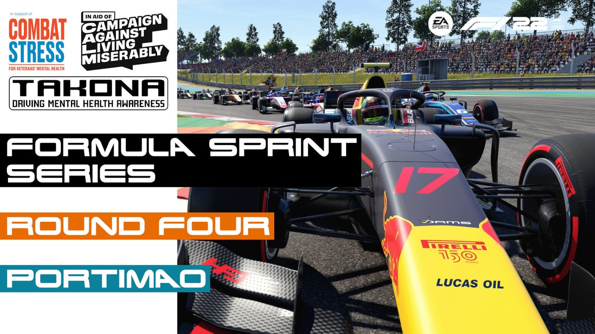 Heading to Portimao tonight on @Formula1game 

Fundraising in aid of @theCALMzone 
justgiving.com/page/simcade-l…

Sponsored by @Takona_official 
Raising awareness for mental health

In support of @CombatStress 
Veteran mental health services

Live at 7pm - youtube.com/watch?v=bKNYp3…