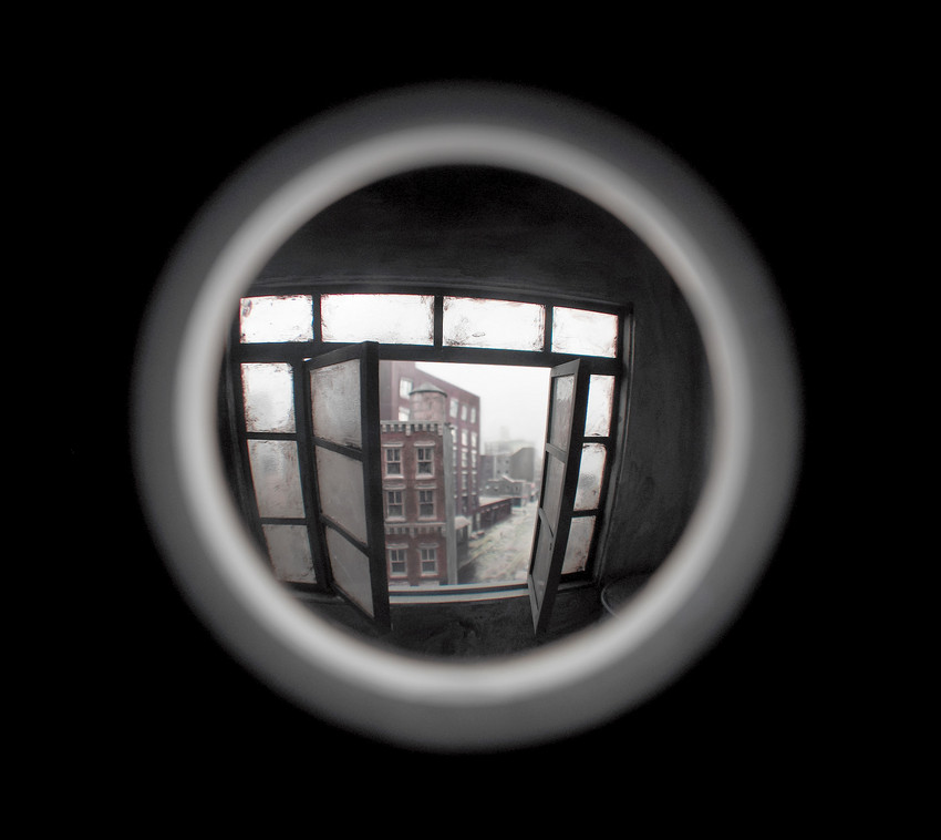 MASS_MoCA's tweet photo. Sneak a peek!

#tbt to Susan Leopold’s Mixed Up Worlds, a Kidspace exhibition from 2003 featuring the tiny architectural peepholes you see above. Playing with perspective, these miniature worlds turned urban cityscapes into sites of wonder (and voyeurism). https://t.co/fAFz0tltqi