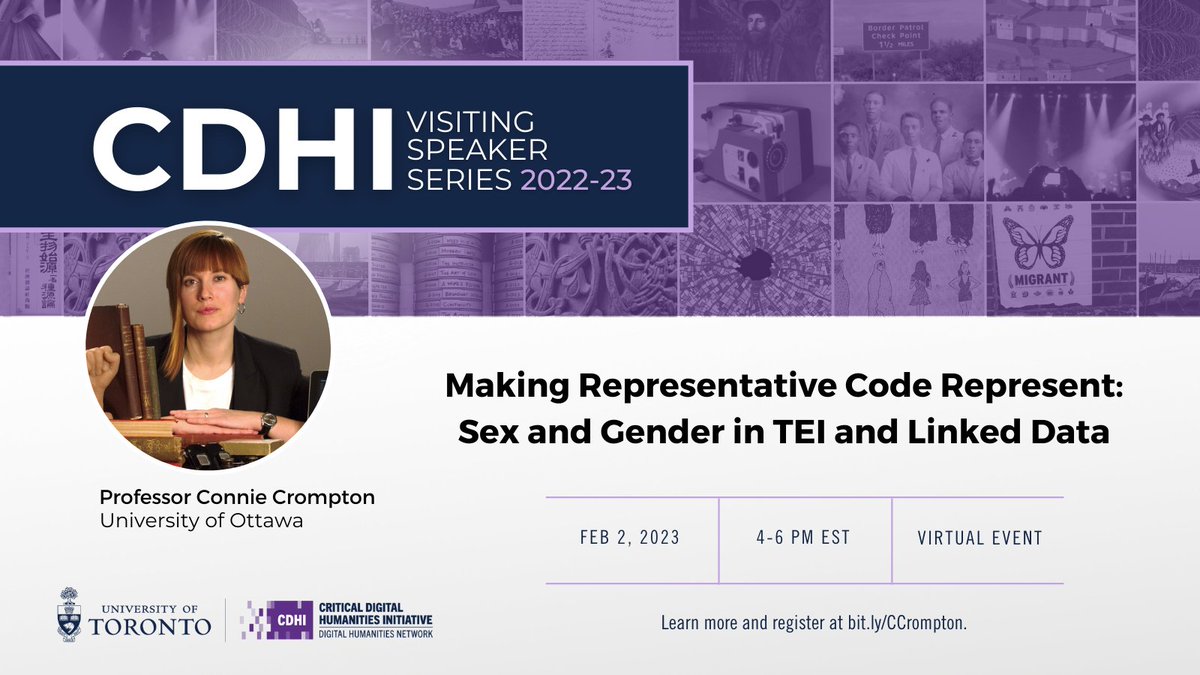 ⏰ There's still time to register! Join us this afternoon for "Making Representative Code Represent: Sex and Gender in TEI and Linked Data." 

Can't make the event? We'll host the talk on our YouTube channel in the coming days. 