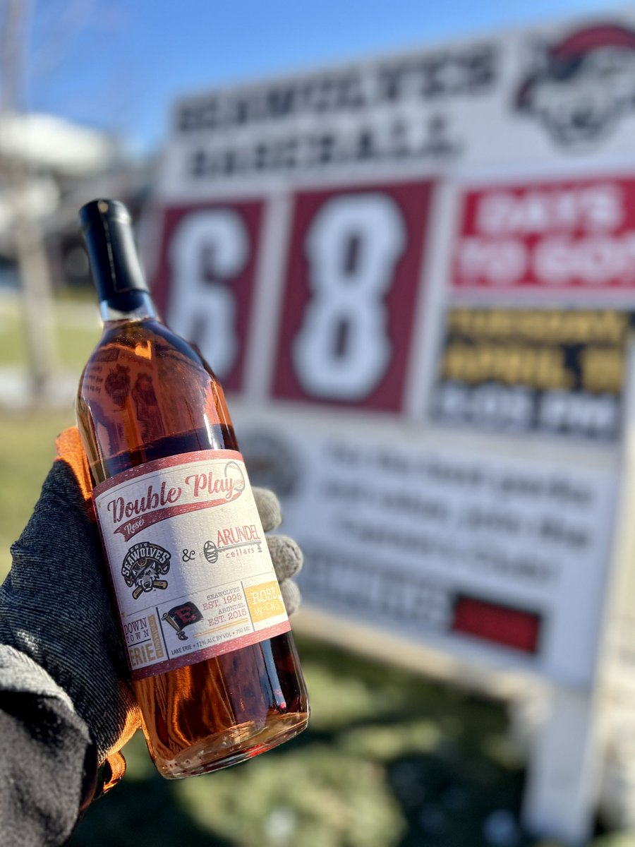 Just 68 days until the @erieseawolves take the field again ⚾️ 

Pass the time with a bottle of Double Play Rosé, a semi-sweet wine made in collaboration with the Seawolves.

#eriepa l #erieseawolves