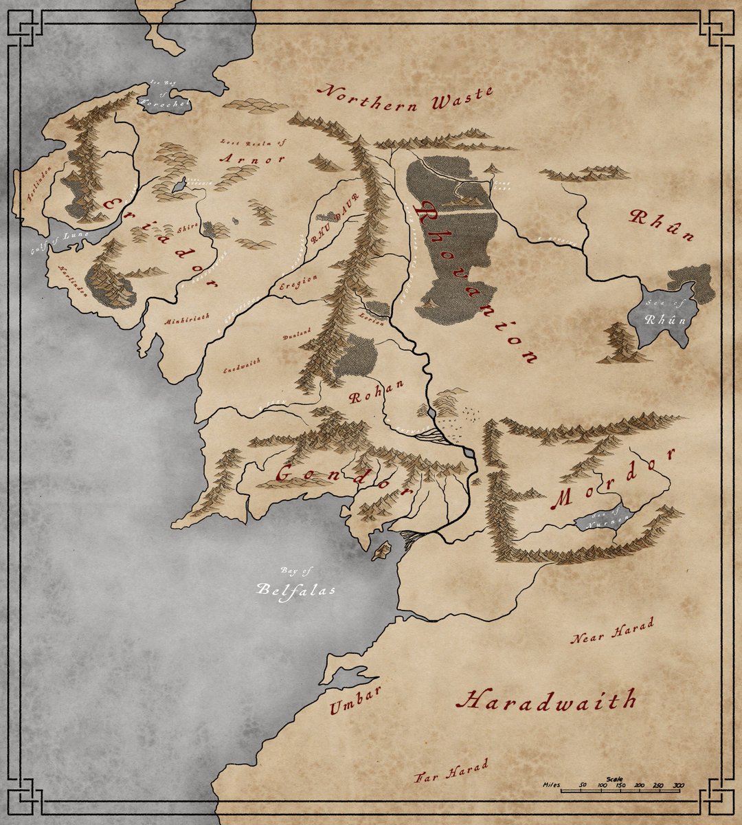 Howdy! Have you ever seen this map? It would make a great setting for an EPIC story (haha). It's a WIP. I hope to pick up my pen and finish it. But I'm happy with it thus far. Enjoy! #maps #mapart #fanatasy #lordoftherings #middleearth #tolkien #fanatasy #fantasyart #fellowship