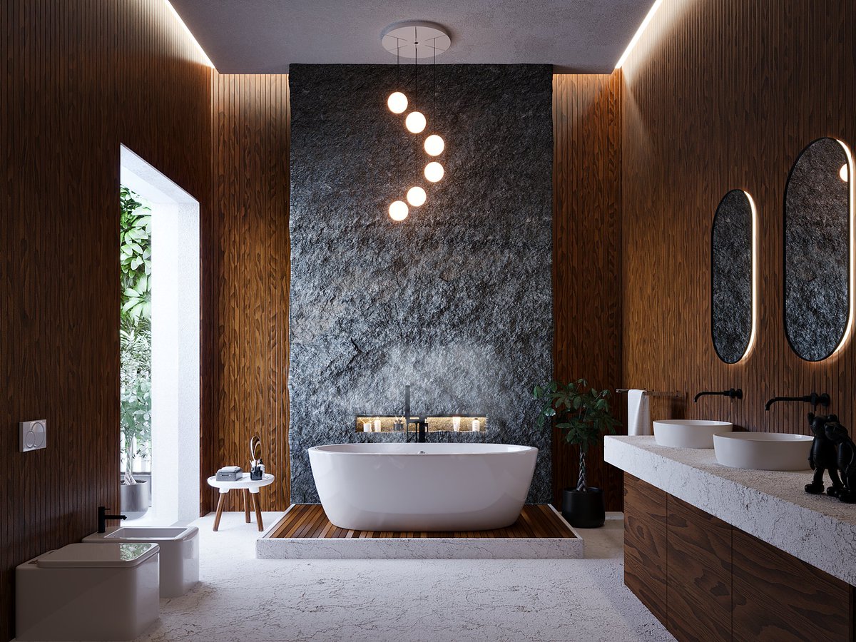 What do you think about this bathroom? Like and retweet,thanks #3dsmax #3dsmaxcorona #coronarenderer #chaosgroup #interiorlovers #interiordesign #bathroomdesign #archiviz #architecturelovers  #allofrenders #renderlovers #renderforall  #archdaily #bathroominterior #bathroomgoals