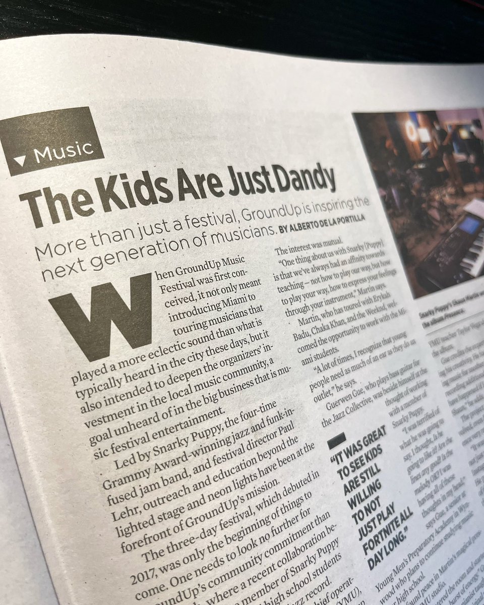 “Music is not a thing that lives in a weird fishbowl. It's an all-encompassing thing that exists in communities among groups of people.” - my piece on #GroundUP and @youngmusiciansu in this week’s issue of @MiamiNewTimes