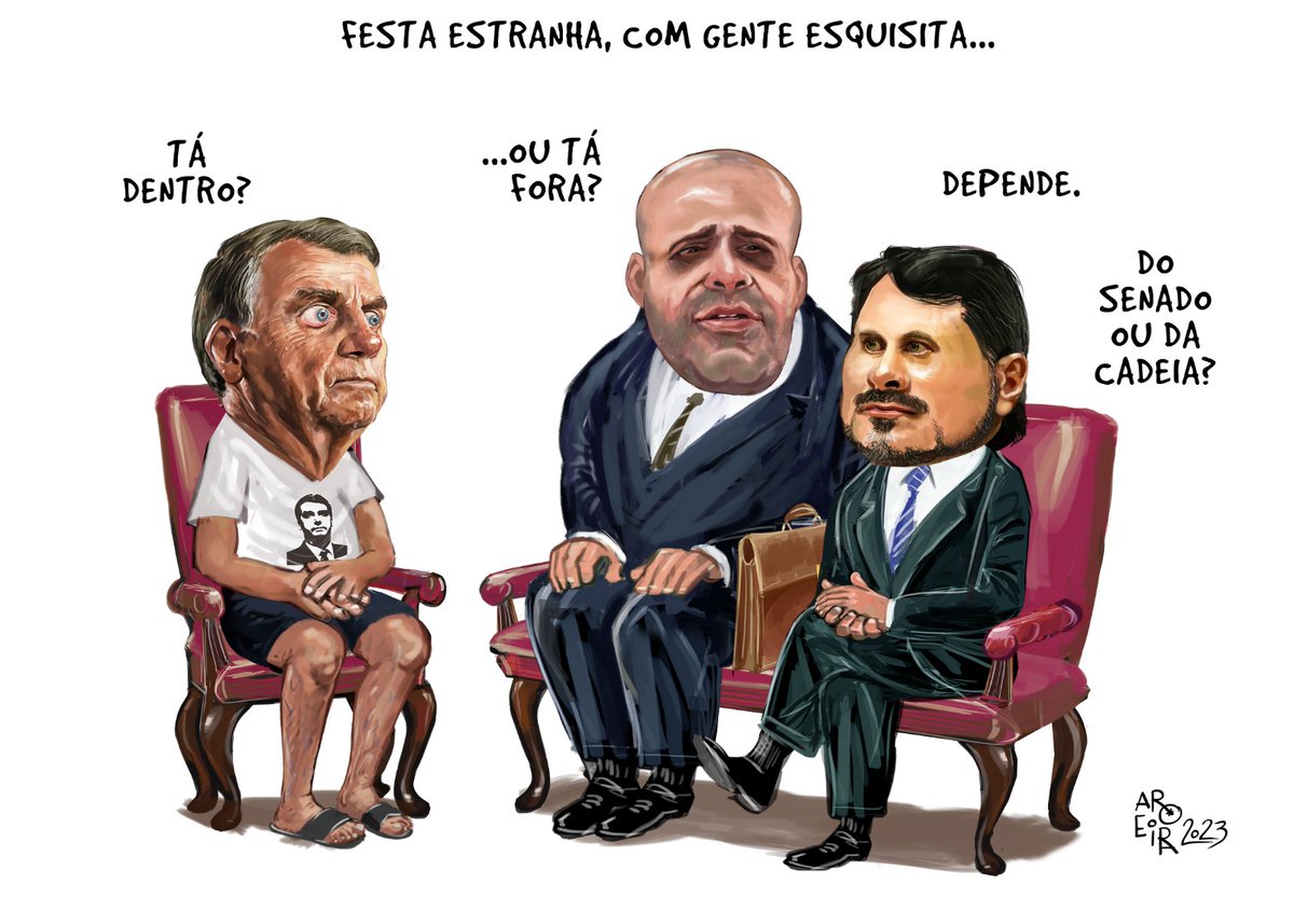 brasil247's tweet image. Festa estranha | Por @AroeiraCartum