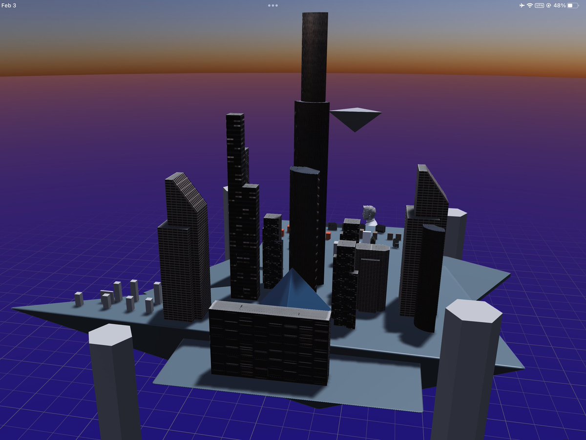 HermeticHue's tweet photo. Today’s stream yielded good results on building a futuristic 3D city. Having customizable references is essential for scenes and  areas that will be important in my comic. #magicposer #3dmodeling #3dreferences #rwarts #worldbuilding https://t.co/0J3GXTcxTy