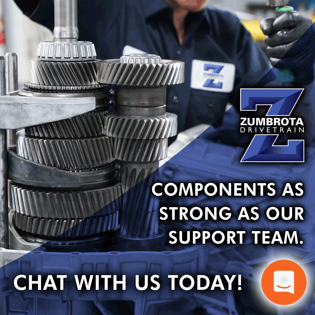 ZumbrotaD's tweet photo. Talk to a Zumbrota Drivetrain representative live! For your convenience, we’ve added a new live chat function on our website.  

Located on the bottom right corner of your screen, talk to our experts about stock, shipping, product fitment and more on https://t.co/w3uYhW8Wyf https://t.co/3vASCs1TDp