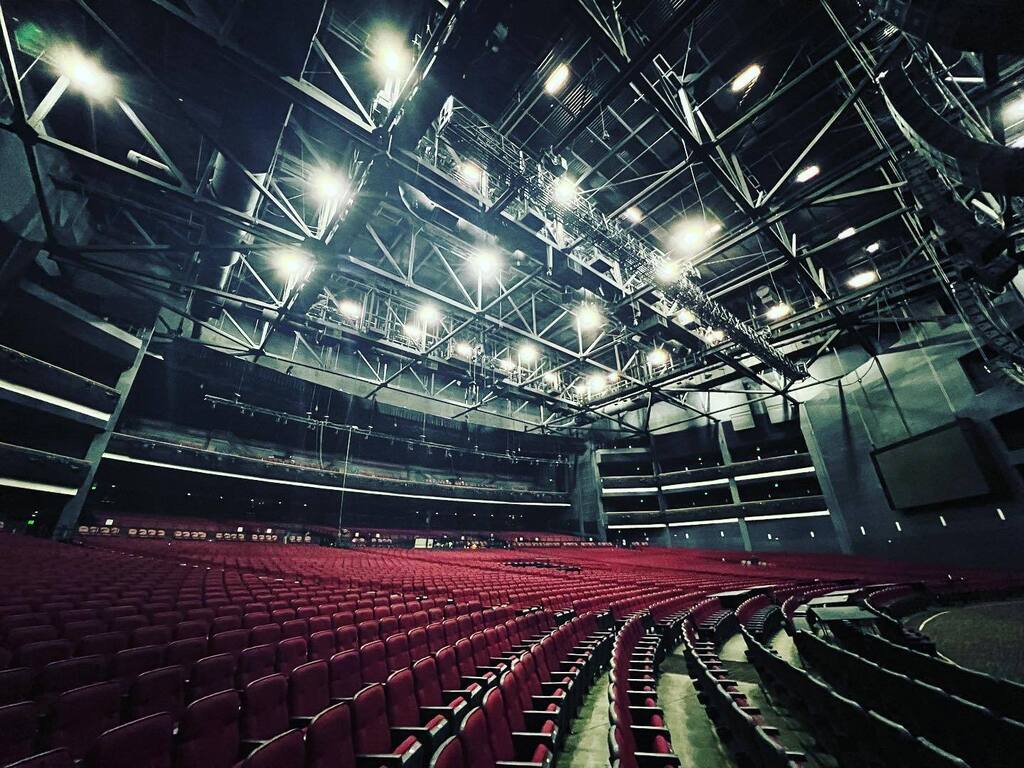 MarcUrselli's tweet photo. My office today: the 7000 seater #MicrosoftTheater in Los Angeles setting up for the 2023 Premiere Grammy Award Ceremony on Sunday where I will be mixing FOH for amazing artists performing with an amazing house band lead by the more than amazing #ChecheA… https://t.co/En86jE2eKt https://t.co/JI2Z1UkeCe