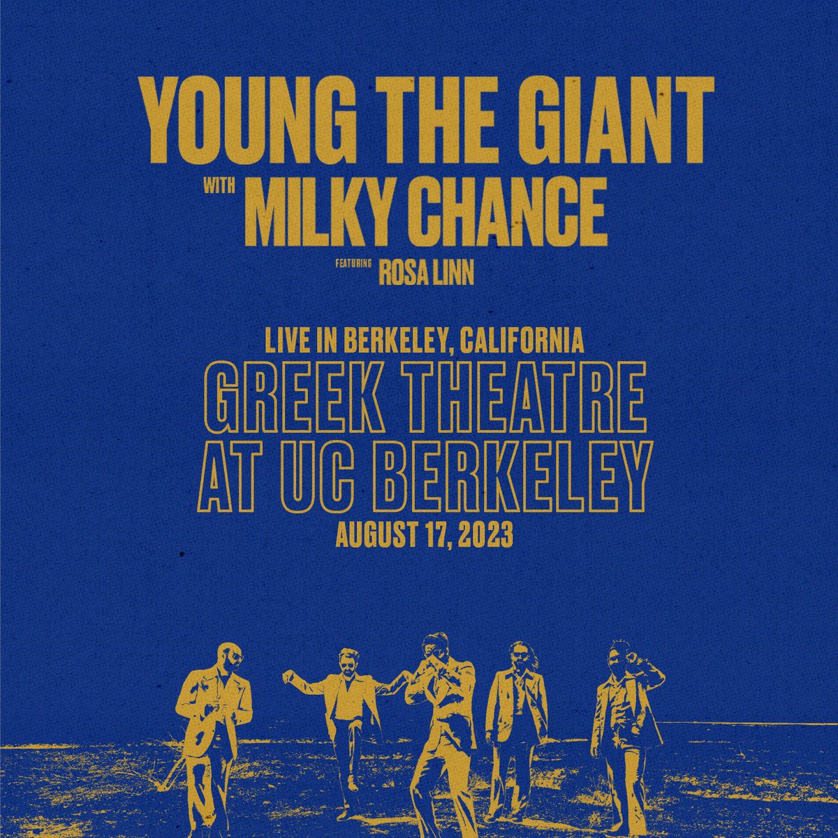 Wanna win tix to see <a href="/youngthegiant/">Young the Giant</a> w/ <a href="/MilkyChance/">Milky Chance</a> play the <a href="/GreekBerkeley/">Greek Theatre at UC Berkeley</a> on Thurs 8/17? Follow us &amp; RT for a chance! Winners Fri 2/3.

Tix on sale Fri 2/3 at 10am PT: bit.ly/3DyGuEo