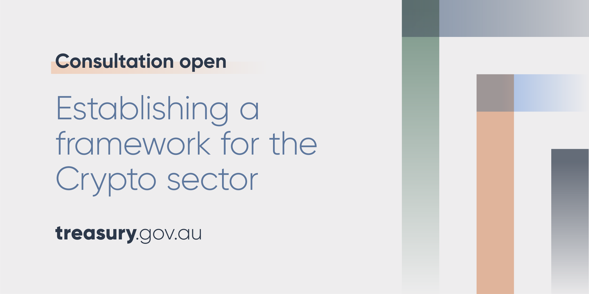 Consultation open! Today we released the token mapping consultation paper. This consultation is part of a multi step reform agenda to develop an appropriate regulatory setting for the #crypto sector. Read paper &amp; submit views @ treasury.gov.au/consultation/c… <a href="/ASIC_Connect/">ASIC Connect</a> <a href="/AUSTRAC/">AUSTRAC</a>