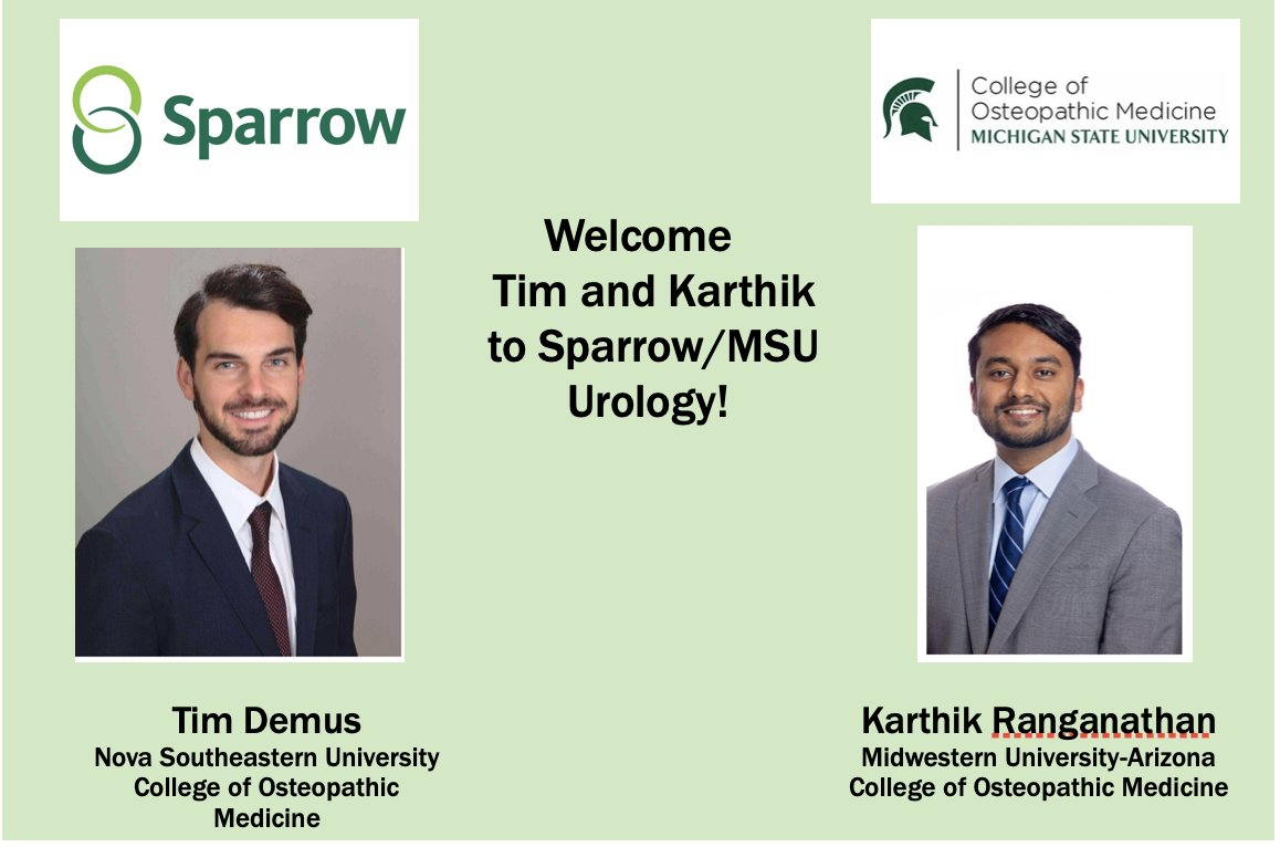 We are incredibly excited to welcome Tim and Karthik as a part of Sparrow Urology! Congratulations to all who matched today!