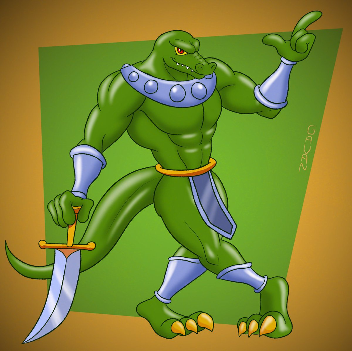 Here's that lizardman from old beat-em-up again, I like the cut of his jib. 'Special' version at patreon.com/gavanzude
#TheKingofDragons