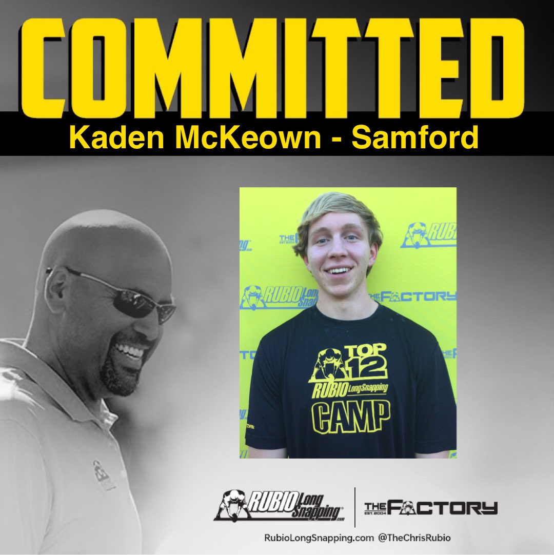 SHOWTIME!!!

Rubio Long Snapper &amp; TOP 12 Camp Invitee Kaden McKeown (GA, 2023) has committed to Samford! #RubioFamily | #TheFactoryJustKeepsOnProducing #AllForSAMford 

rubiolongsnapping.com/player-ranking…