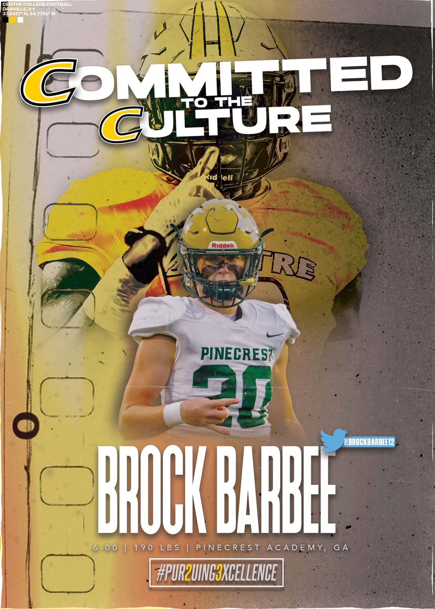 It’s official! Very excited to be a Colonel. Thank you to family coaches and friends. <a href="/CentreFootball/">Centre College Football</a> <a href="/CoachAndyFrye/">Andy Frye</a> <a href="/WBramel/">Coach Will Bramel</a>