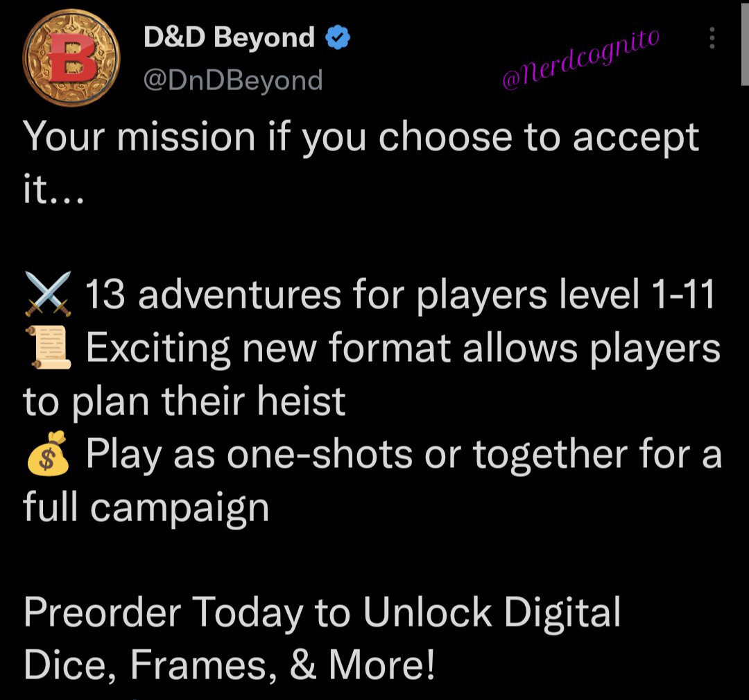 Nerdcognito's tweet photo. We decline.

Trust is hard to rebuild once razed to the ground.

#DnDBegone https://t.co/ni8ONvQgSX
