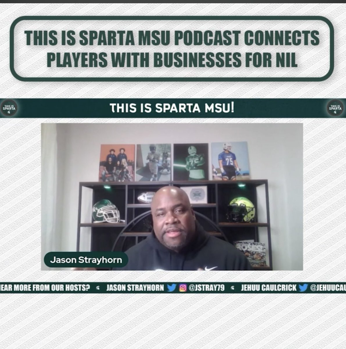 ThisIsSpartaMSU's tweet photo. 🔥There’s a buzz among Spartan fans…what is the THIS IS SPARTA MSU show from @PlayflySports &amp; @MichiganStSP that everyone is watching? Click link in comments to see what the buzz is about! #msufootbal #michiganstate #spartans #thisissparta #msualumni https://t.co/CQC8t7UJvD