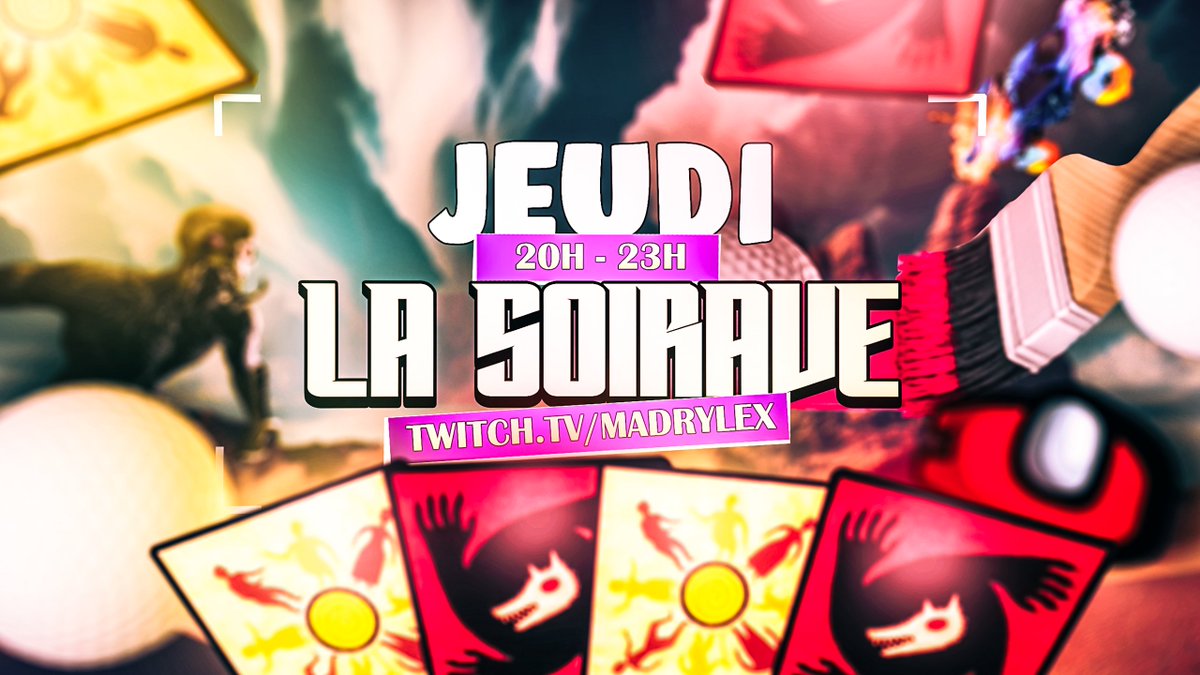 madrylex's tweet photo. On reprend les lives !
#LaSoirave avec l'équipe !

🎮 @GolfWYF &amp; @garticphone 
📺https://t.co/WmlAVUh8Lu https://t.co/HEQJz4G8mk