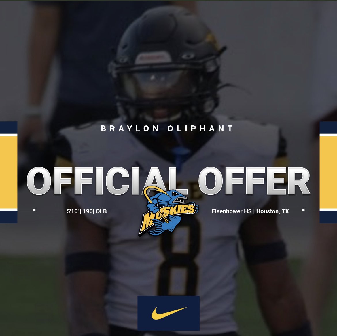 #AGTG 
  After Many Conversation With <a href="/LUCoachFeest/">Larry Feest</a>  I am Blessed 🙏🏾 to receive my first Offer from <a href="/LUMuskieFB/">Lakeland Football</a>  <a href="/EisenhowerFB/">Aldine Eisenhower Football</a> <a href="/EricHutch26/">Eric Hutcherson</a>  <a href="/Th2tyler/">Tyler Hutcherson</a>