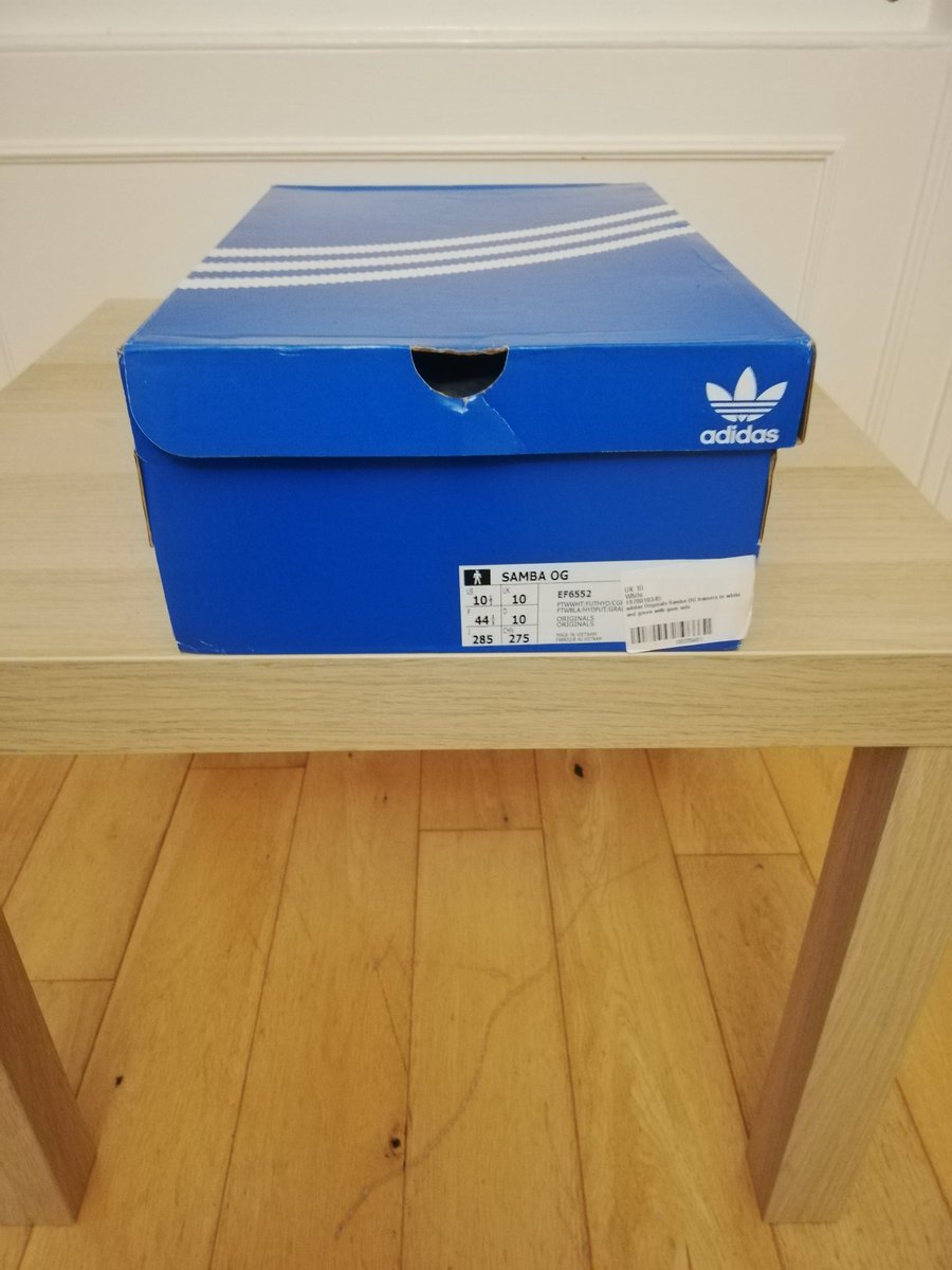 Adidas Samba OG, UK size 10, brand new in box. Tag in box. £65 tyd. PayPal f&amp;f or add 4%
Thanks
<a href="/T_C__B_S_T/">Typically Casual Buy/Sell/Trade</a> <a href="/adiFamily_/">adiFamily</a>
