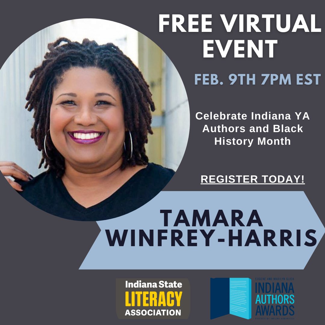 IndianaReads's tweet photo. Celebrate Black History Month and young adult authors from Indiana by joining us and @INAuthorsAwards for a virtual discussion with 
@whattamisaid on Feb. 9! Sign up here: https://t.co/vOWUVhlinw https://t.co/rR8nxMzp74