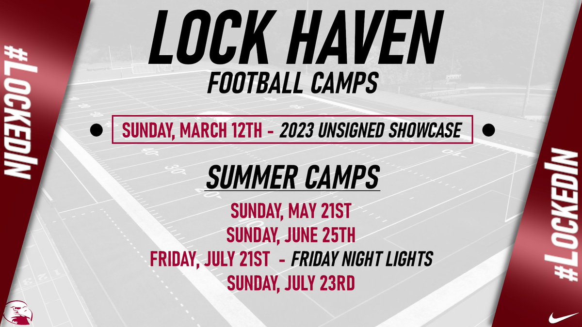 LHU_Football's tweet photo. 🚨CAMP REGISTRATION IS LIVE!🚨

Unsigned 2023's, we have an Unsigned Showcase next month! Perform in front of college coaches from all over the region still looking to finish their signing classes! Opportunity is here...come seize it at the link below!

https://t.co/HmNzfrBUD8 https://t.co/sRL6CEcVij