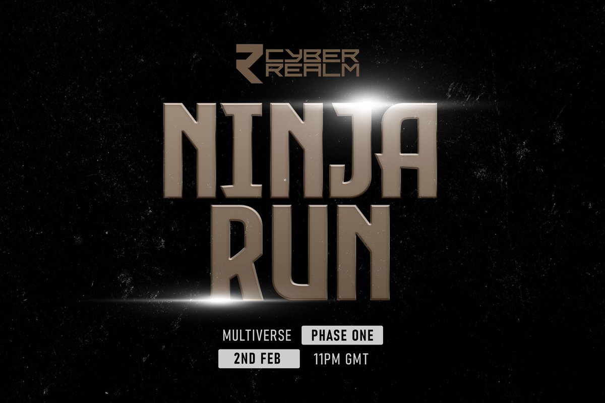 CyberRealmTech's tweet photo. 🥷🏼NINJA RUN🥷🏼

-Live event on WebGL
-No wallet needed
-Choose one of the Partners Avatars
-Be the 1st to the finish line
-Multiple Winners

Link shared 10mins before start🏁

Discord - https://t.co/ZtkIrG0PbD

#NFT #Web3 #Web3Games #ETH https://t.co/Kkz066zx4q
