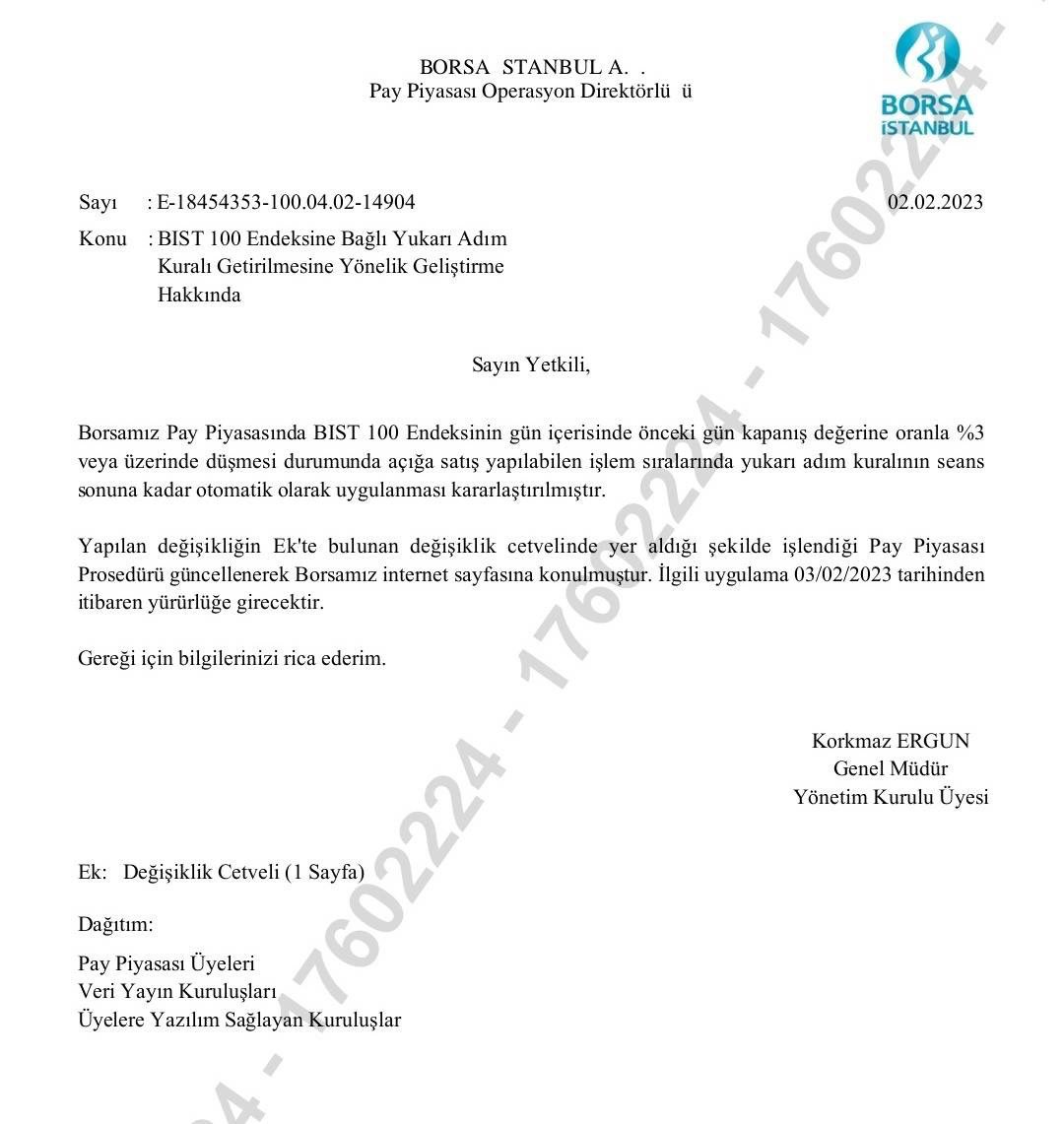 Borsa İstanbul’da %3 den fazla düşüşte açığa satış işlemlerinde yukarı adım kuralı getirildi.insan korkmuyor değil acaba kötühaberler gelecek de düşüşte kanamayı azalmak için yol mu yapılıyor diye!#borsadasoygunvar #SPKSorumlularıBul #BorsaIstanbul #BORSA #bist #BIST30 #SPK