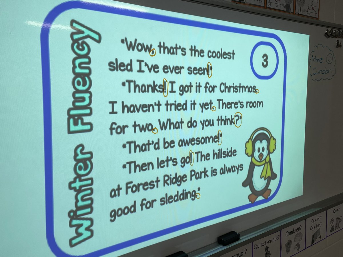 Today we practiced “reading the punctuation” and changing our voice to match it as we read. No more reading like robots! 🤖 (Unless one of your characters is a robot, of course!) <a href="/DesmondHDSB/">Viola Desmond Public School</a>