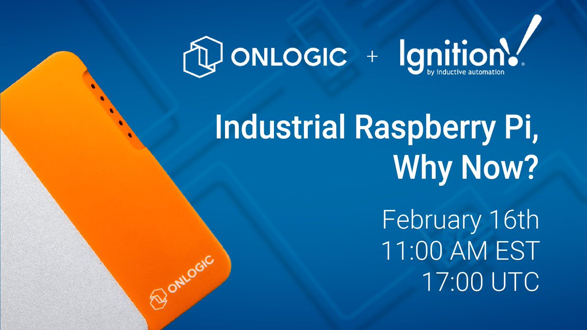 OnLogic's tweet image. Mark your calendars and join us for our next #OnLogicLive on Thursday, Feb. 16th at 11:00 AM ET. Travis Cox from @InductiveAuto will join us to explore how the humble @Raspberry_Pi has gone from the maker space to the #IoT edge. Register today! onlogic.com/live