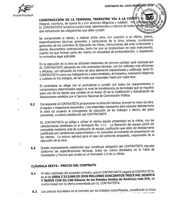 cpetersenec's tweet photo. En Septiembre del 2020, plena PANDEMIA, @alcaldiagye firmó contrato por $2.2 millones de dólares por una obra que nunca se terminó. Pagamos por Obras Preliminares para el Terminal Terrestre de Vía a la Costa. ¿Alguien sabe dónde funciona el Terminal Terreste? 

Continúo el hilo👇 https://t.co/bnEYjavFJA