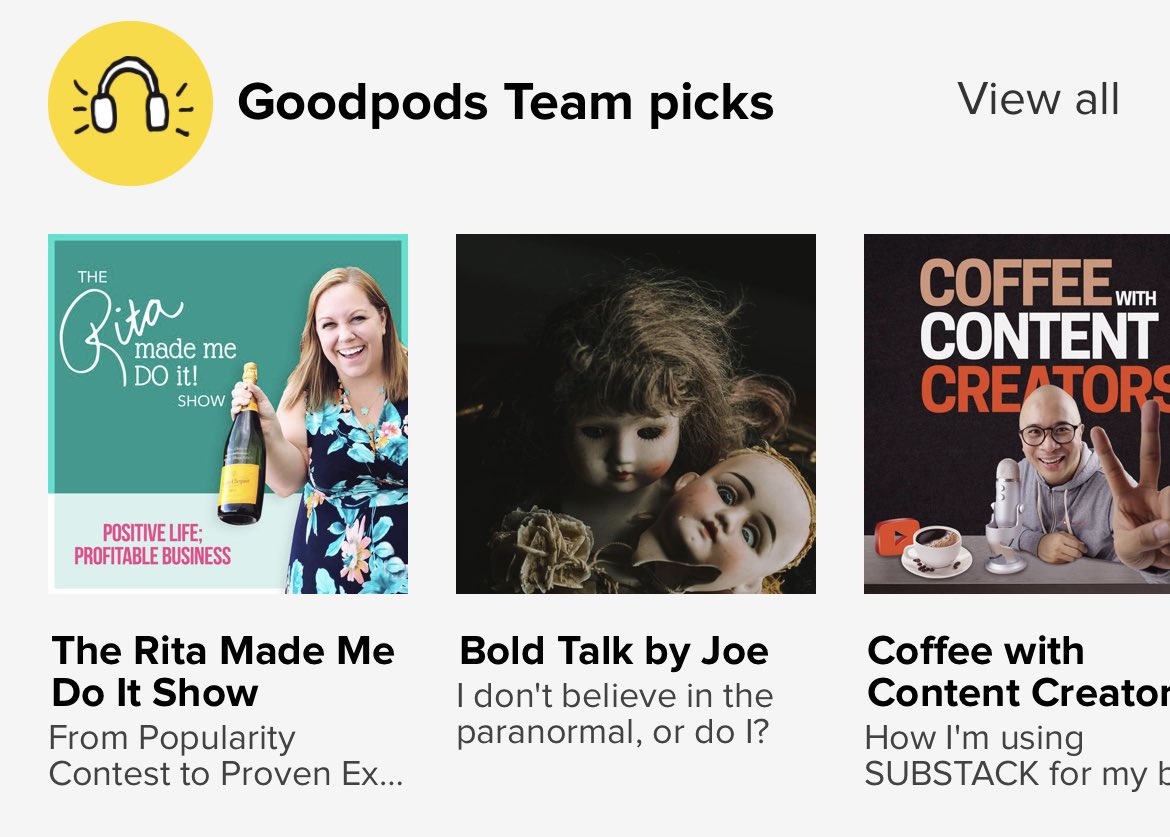 What a fun surprise! Thanks <a href="/GoodpodsHQ/">Goodpods</a>! Wait until you hear today’s episode 😉