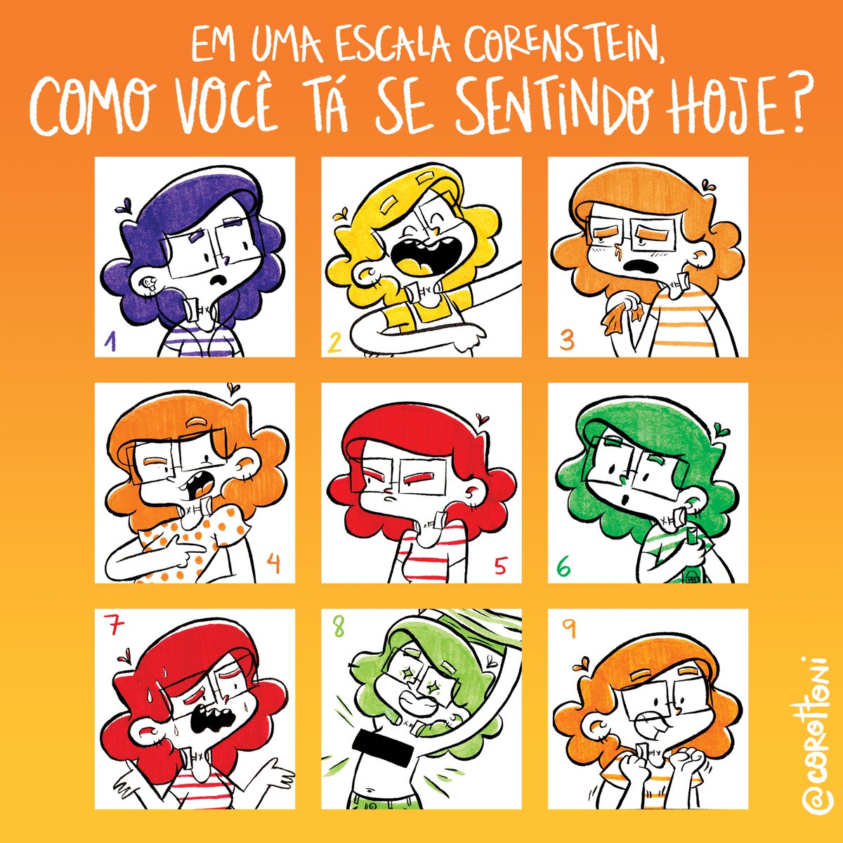 corottoni's tweet photo. Numa escala #corenstein, como você tá se sentindo hoje? https://t.co/qtlwZolDDh