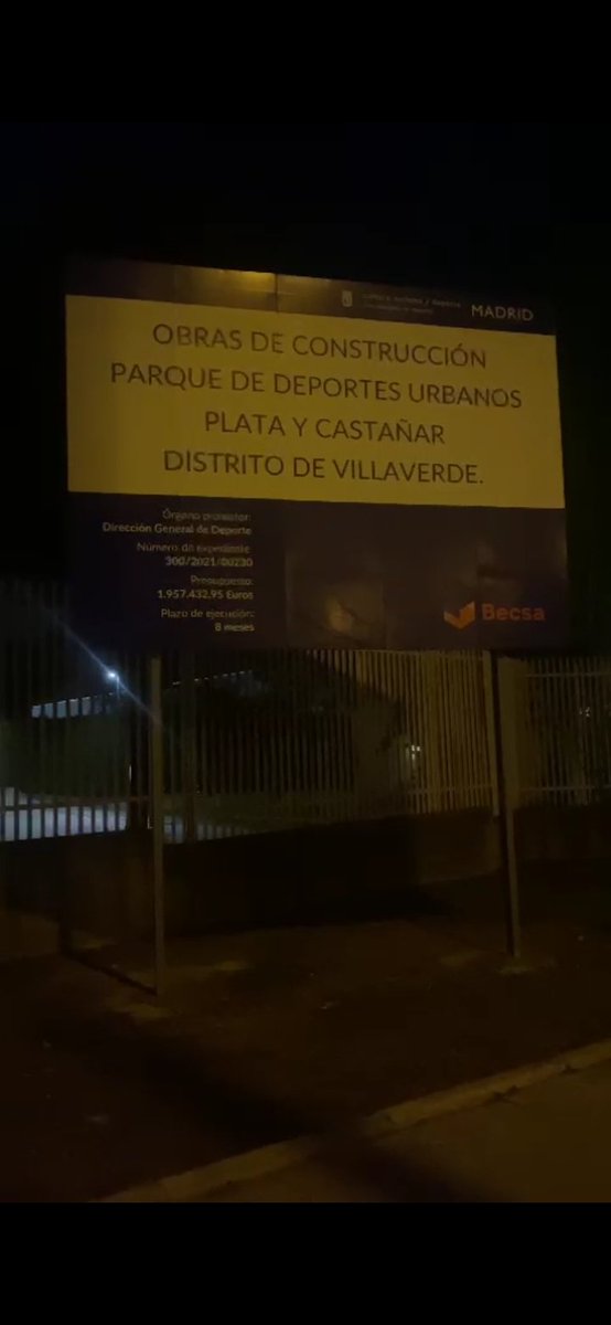 pezscoot's tweet photo. Ya han puesto el cartel de obras de construcción del Parque de deportes urbanos en Villaverde.
#villaverde #plataycastañar #parque #deporte #deporteurbano #Madrid #besca @SofiaMirandaCs https://t.co/3ry18T9kCZ