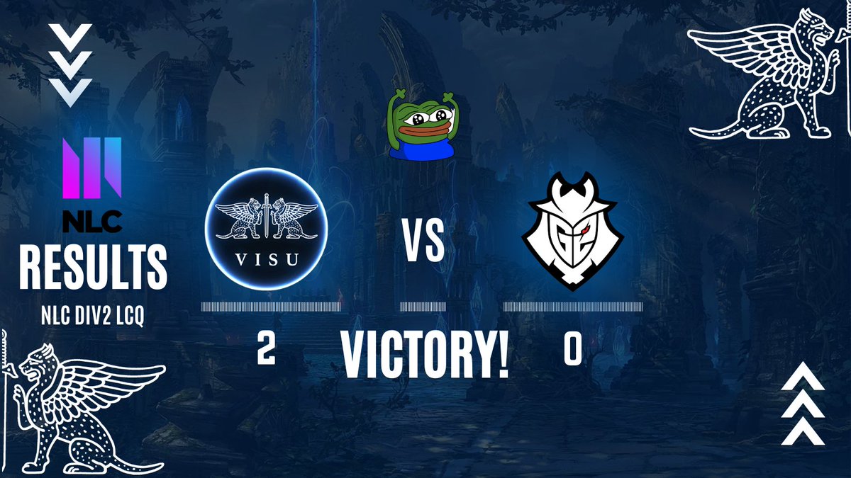 VISUesports's tweet photo. GG's @G2League Hel. We sweep the series and go to the @NLClol DIV2 LCQ bracket stage! Big performances from @yungkingvesa and @Kaeri1v9! https://t.co/p5VPklvF03