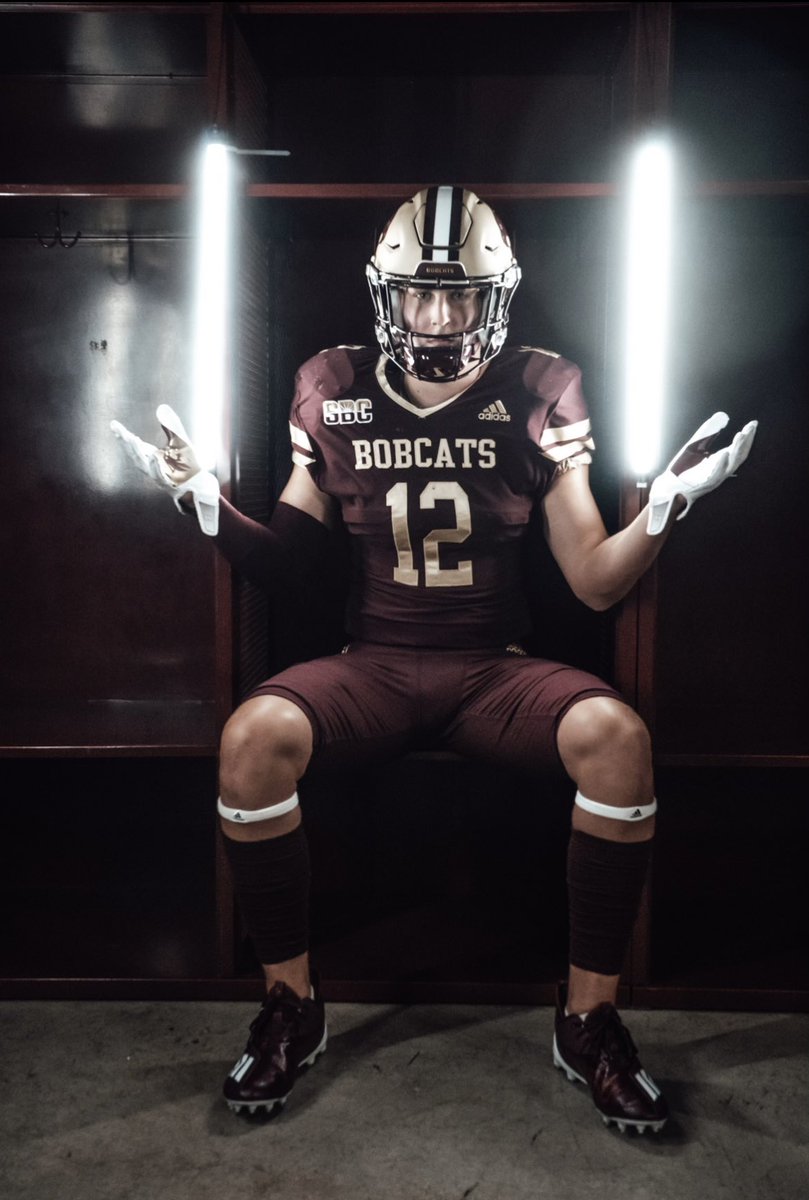brady_bram's tweet photo. After a great conversation with @CoachPatke, I am blessed to say I have received an opportunity to play for Texas State. #EatEmUp #TakeBackTexas @GJKinne @Coach_Suits @TXSTATEFOOTBALL @FlxAtx @bowie_football @BamPerformance @Shaun_Rut https://t.co/fbmOk0yxOS